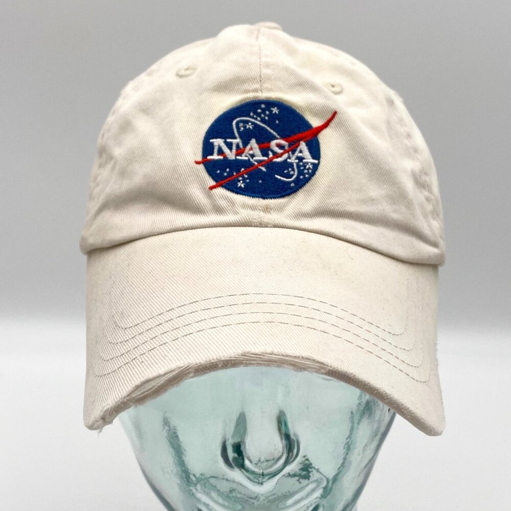 Prairie Mountain NASA Hat Strapback Baseball Cap White w/ Patch Adjustable OS